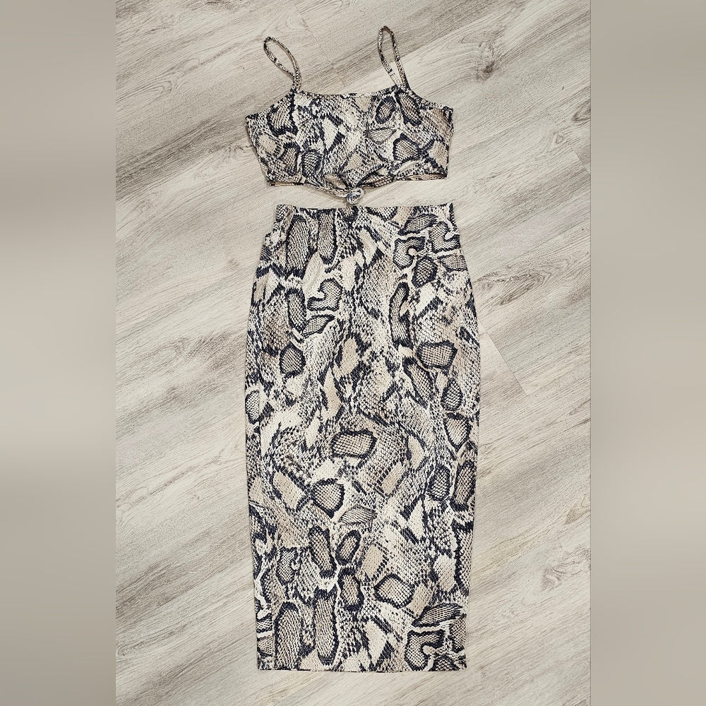 Snake Print Two-Piece Set